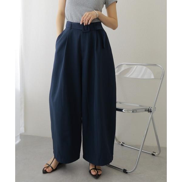 ワイドパンツ パンツ belted ballon wide pants /ベルト付き タック バルー...