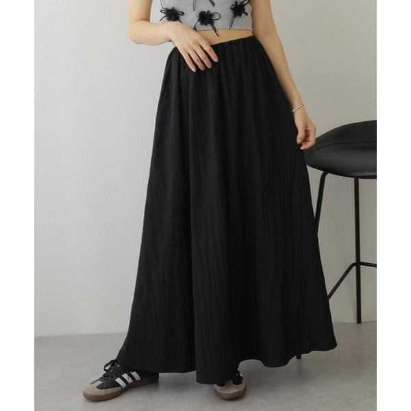 スカート gather long flare skirt /ソリッドカラー ギャザー フレア ロング...