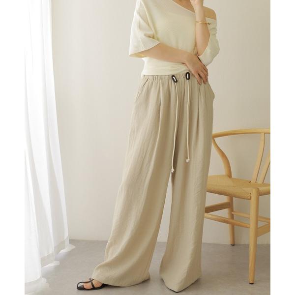 パンツ linen wide relax pants /コード付き ワイド リラックス パンツ レデ...