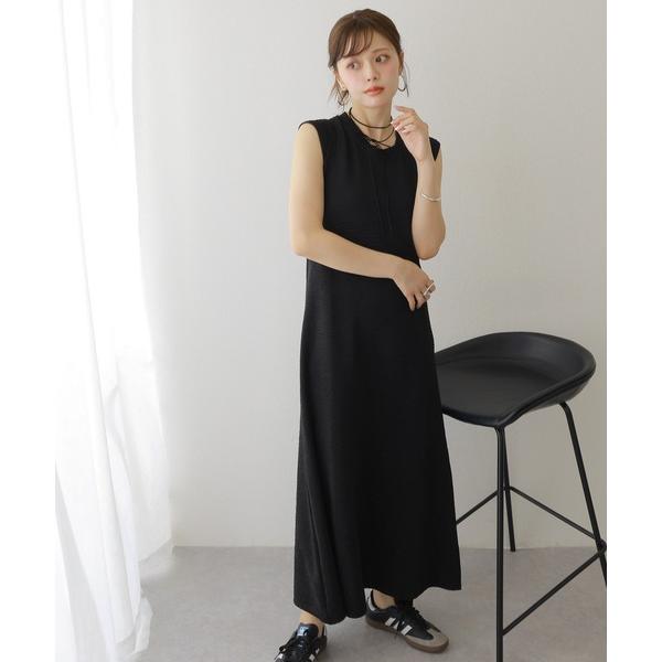 ワンピース texture sleeve layered long dress /テクスチャー 袖レ...