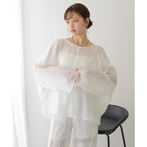 ブラウス シャツ 2way linen key neck tunic blouse /2way リネ...
