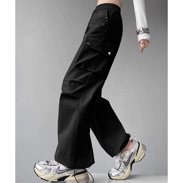 パンツ ドローコード付き サイドポケット イージー ワーク パンツ レディース