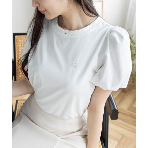 tシャツ 袖バルーンワンポイント刺繍Tシャツ「着回し力抜群 大人 カジュアル」 レディース