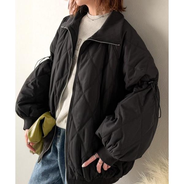 ブルゾン アウター 「JaVaジャバコラボ」大人カジュアルの主役。ダブルキルティング袖ドロスト中綿ジ...