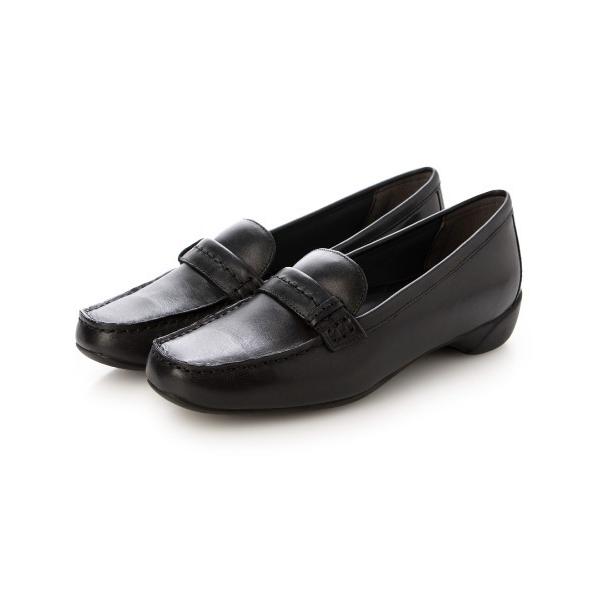 ローファー 「3E」「レイン対応」ステッチベルトローファーモカシンシューズ レディース