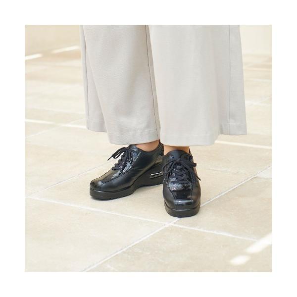 スニーカー 「3E」エアークッションレースアップスニーカー レディース