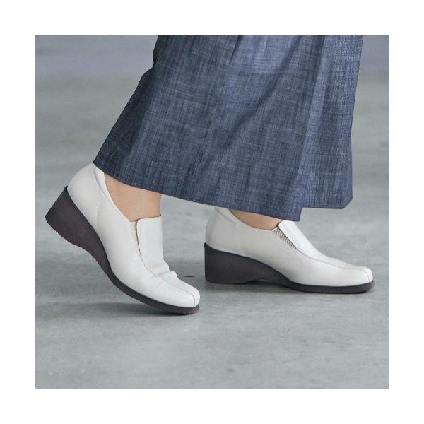 スリッポン 「3E」サイドゴアウェッジソールスリッポン レディース