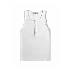 タンクトップ 「Chikashitsu +」henley neck sleeveless 2 / 「チカシツプラス」ヘンリーネックタンクトップ