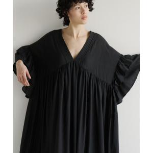ワンピース フリルスリーブ2wayカフタンワンピース