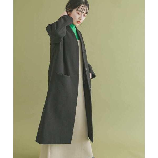 「ITEMS URBANRESEARCH」 ノーカラーコート FREE ブラック レディース