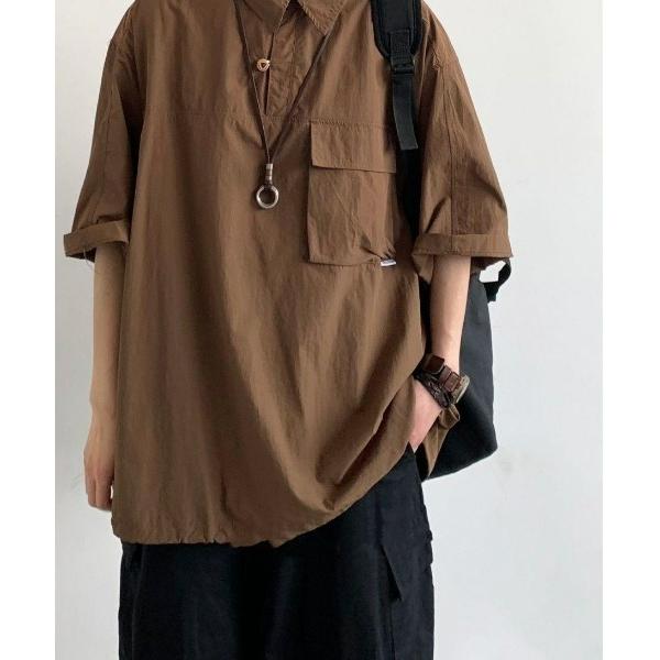 ポロシャツ ワークウェア風ポロシャツ_オーバーサイズ メンズ