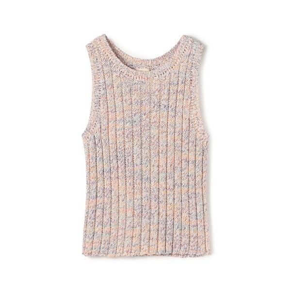 タンクトップ ノースリーブ ラミーミックスツイストコットン タンクトップ レディース