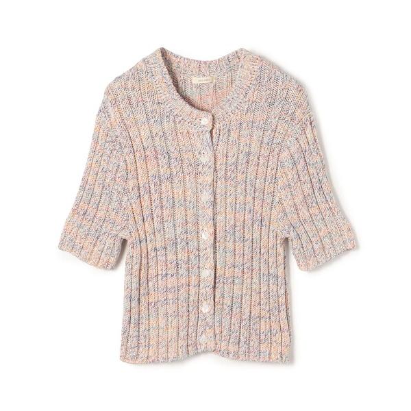 カーディガン ラミーミックスツイストコットン ハーフスリーブカーディガン レディース