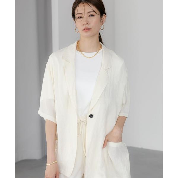 コート アウター ゆるテーラー5分袖ジャケット/491470 レディース