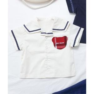 ブラウス シャツ tiny bear セーラー衿半袖シャツ キッズ 子供服 男の子 女の子