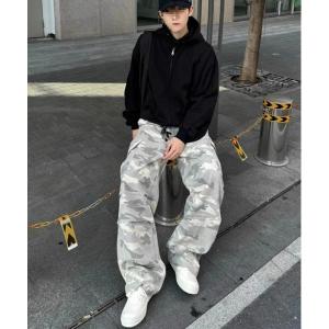 カーゴパンツ 「 B'day / ビーデー 」カモフラ柄ワイドパラシュートカーゴパンツ メンズ レディース