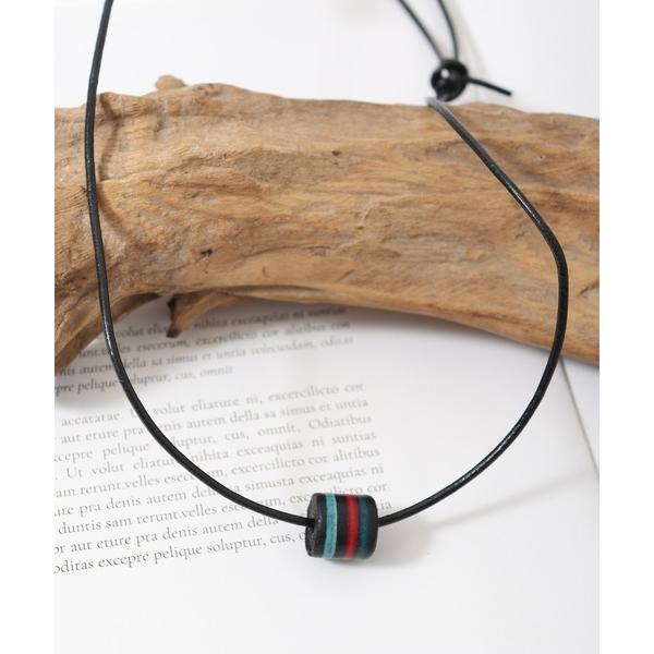 ネックレス プラスレザー　ネックレス　カラー　ビーズライク メンズ レディース