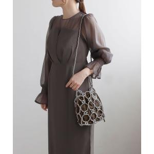 ショルダーバッグ バッグ ビーズ編み巾着2WAY...の商品画像