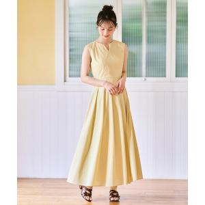 ワンピース 夏 「新色追加」ウォッシャブル ノースリタックワンピース