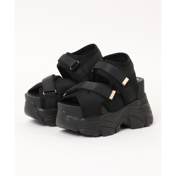 サンダル Mafmof(マフモフ)10.5cm厚底ボリュームソールベルクロダッドスポーツサンダル レ...