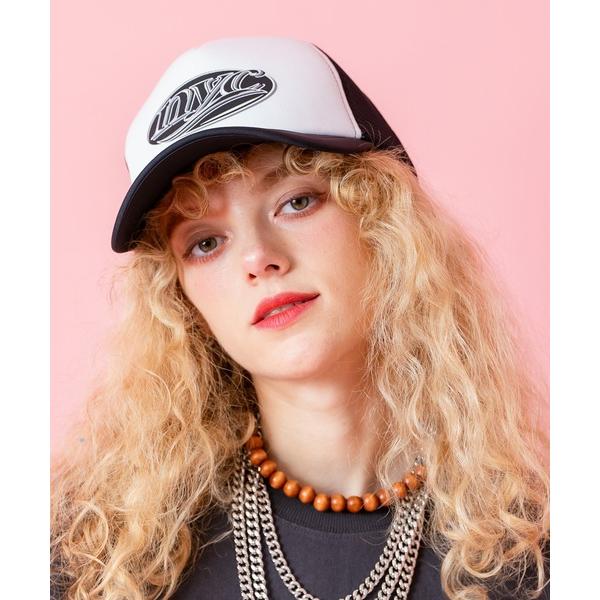 メッシュキャップ キャップ 帽子 レディース an meets zakka ＮＹＣロゴプリントメッシ...