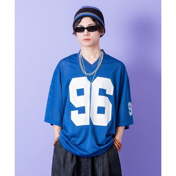 tシャツ a.p.o.v. ナンバリングプリントオーバーサイズメッシュゲームシャツ メンズ レディー...