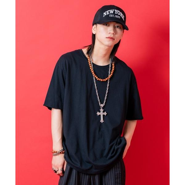 tシャツ a.p.o.v. カットオフUネックルーズTシャツ メンズ レディース