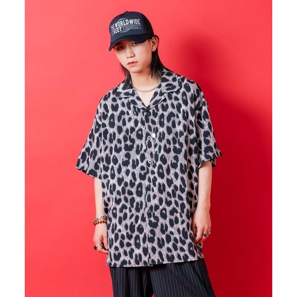 シャツ a.p.o.v. レオパードビッグシルエット開襟シャツ メンズ レディース