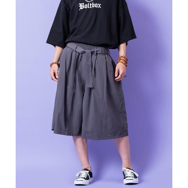 パンツ a.p.o.v. コードロングベルトマットポリスーパーワイドハーフパンツ メンズ レディース