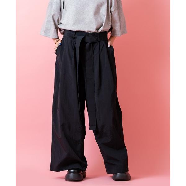 パンツ a.p.o.v. コードロングベルトマットポリスーパーワイド袴パンツ メンズ レディース