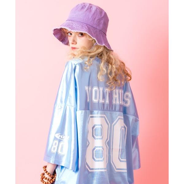 tシャツ a.p.o.v. ビッグナンバリングシャイニーポリオーバーサイズフットボールシャツ メンズ...