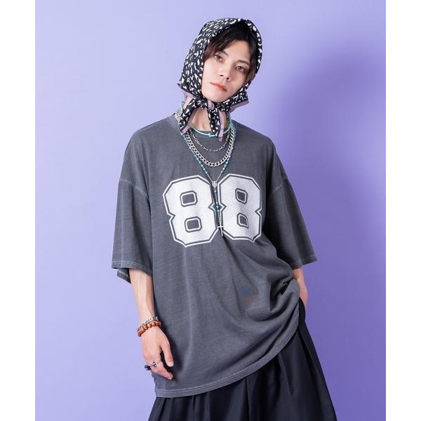tシャツ a.p.o.v. ナンバリングプリントピグメントオーバーサイズTシャツ メンズ レディース