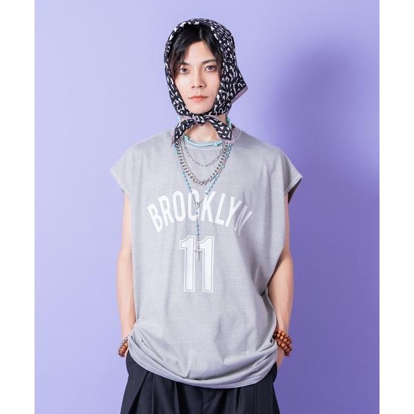 タンクトップ a.p.o.v. ナンバリングプリントピグメントオーバーサイズノースリーブ メンズ レ...