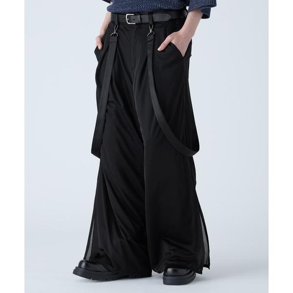 スラックス 「VELNUS」Draped loose silhouette suspenders d...