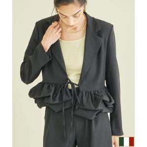 ジャケット テーラードジャケット ITALY ペプラム ヘム デザインジャケット レディース