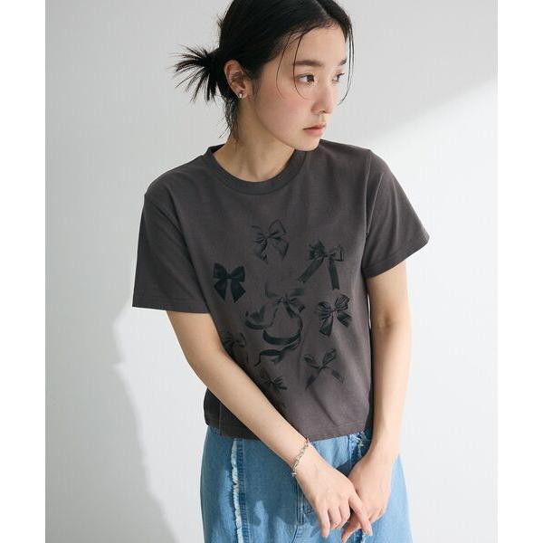 tシャツ ・DOUBLE FLAGS リボンpt TEE レディース