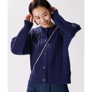 「niko and...」 ニットカーディガン LARGE ネイビー レディース