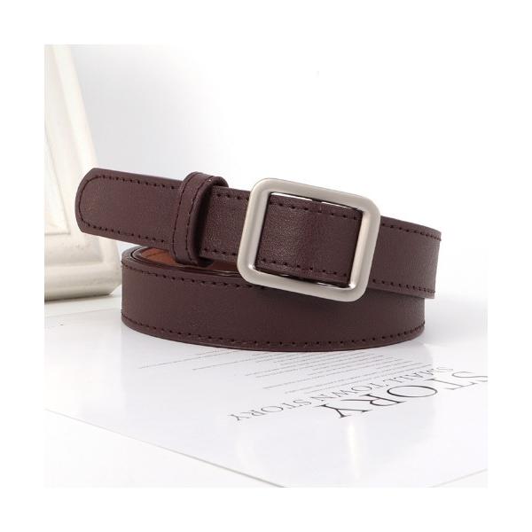 ベルト ノンホール、バックルシンプルレザーベルト レディース メンズ