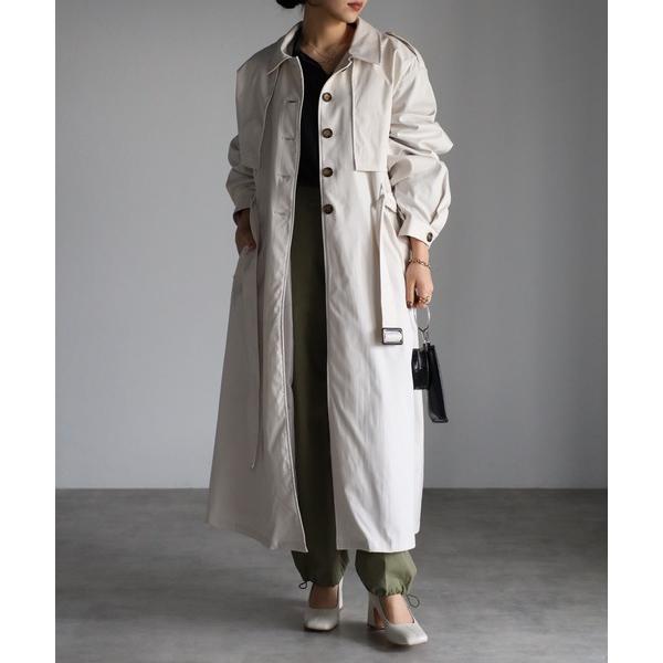 「r.」 ステンカラーコート FREE オフホワイト レディース