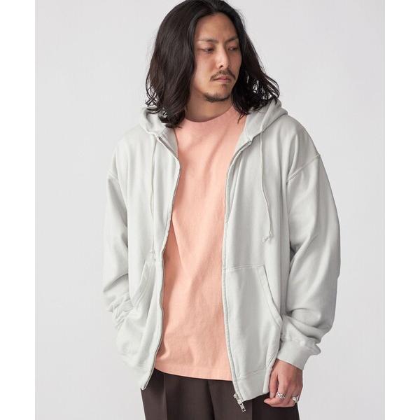 「SHIPS」 ジップアップパーカー MEDIUM ライトグレー メンズ
