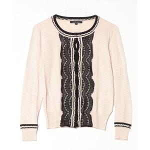 「nanette lepore」 ニットカーディガン M ベージュ レディース