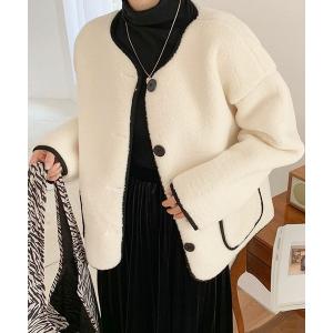 「Dewlily」 ノーカラージャケット X-LARGE ホワイト レディース