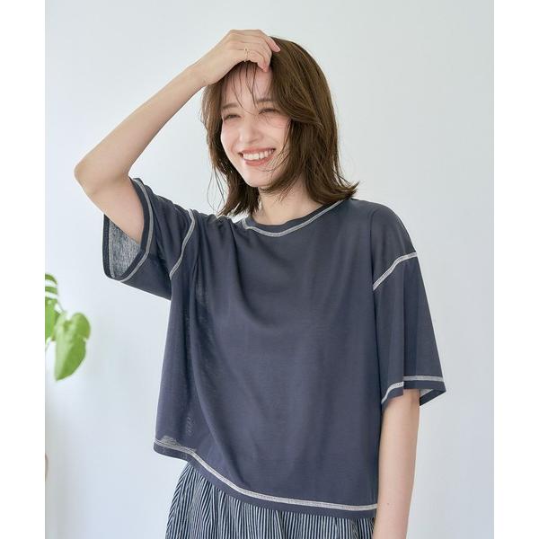 tシャツ ステッチシアーワイドプルオーバー レディース