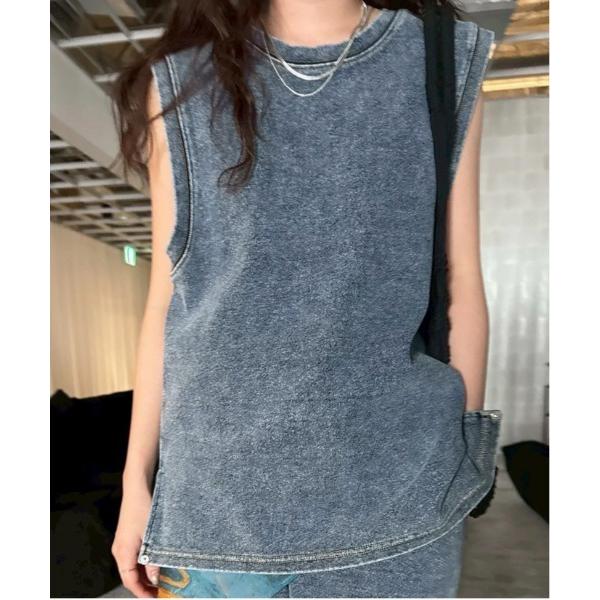 タンクトップ ノースリーブ MEDI 2WAY DENIM LIKE OVER TANK TOP レ...