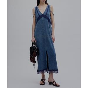 ワンピース MEDI 2WAY DENIM LIKE LACE DOCKING DRESS