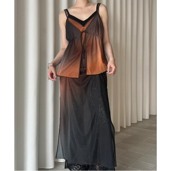 tシャツ MEDI GRADIENT SHEER SET TOP レディース