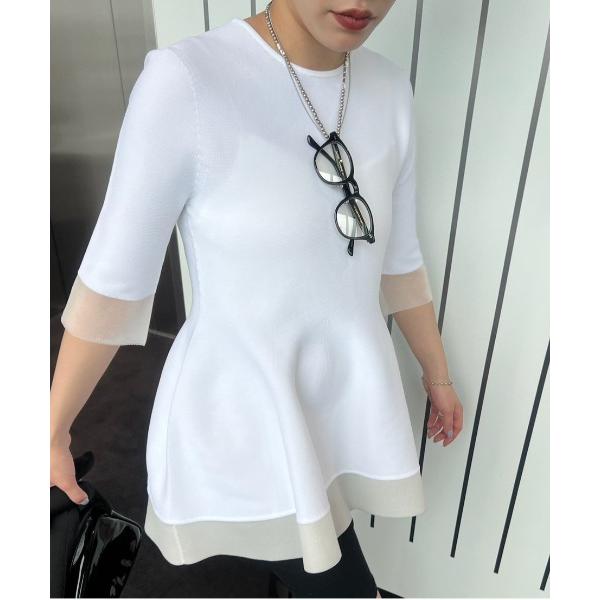 tシャツ MEDI WHOLEGARMENT PEPLUM KNIT TOP レディース