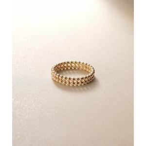 指輪 リング K10プレーンボール2連 リング レディース