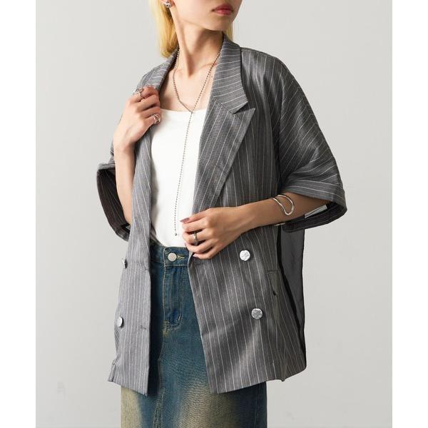 コート アウター 「MAGASIN DE MODE Onjna」バックオーガンザヘリンボーンサマーW...