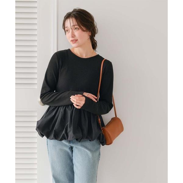 tシャツ バルーンシルエット長袖トップス レディース